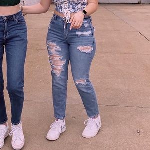 American Eagle Distressed Mom Jeans